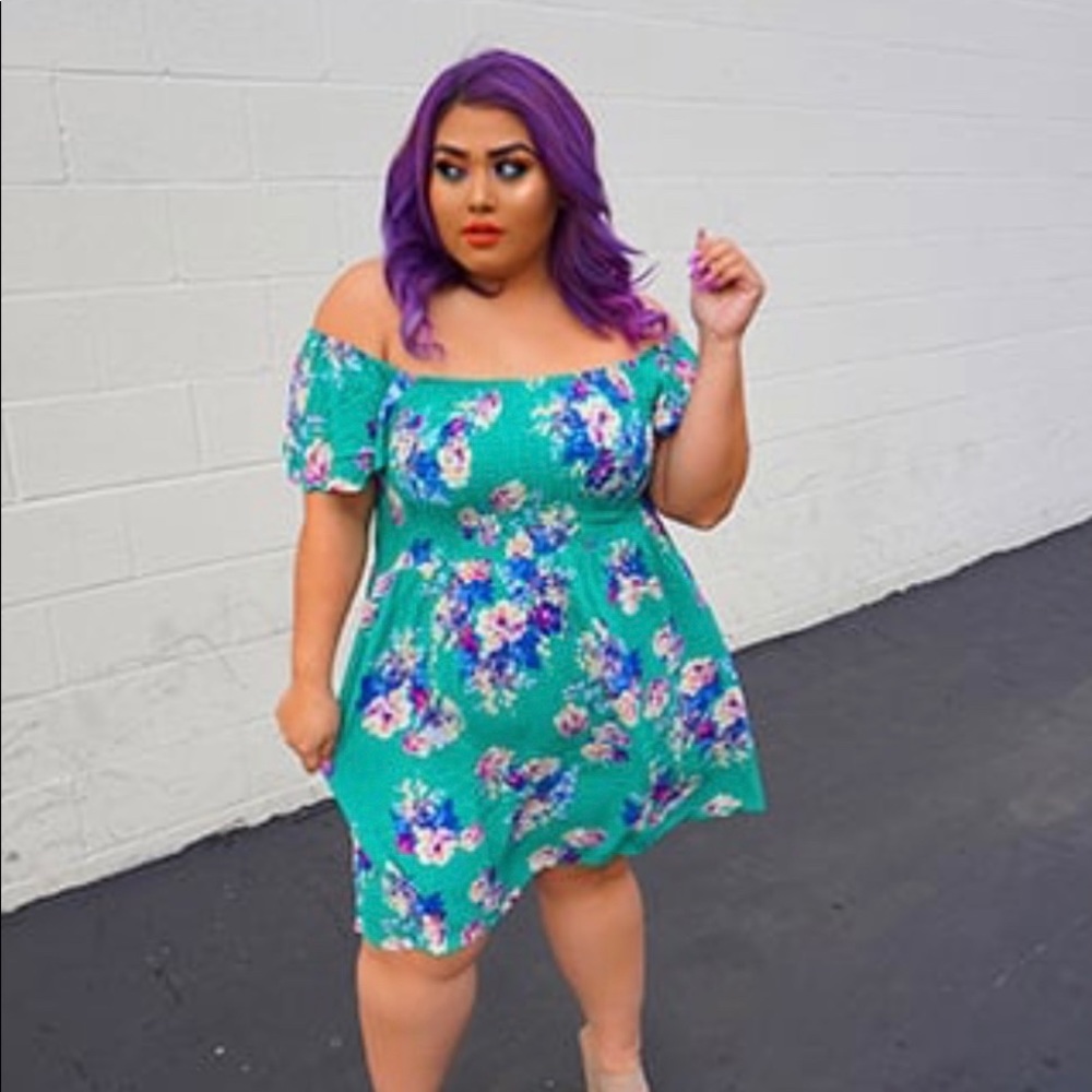 Green flower dress